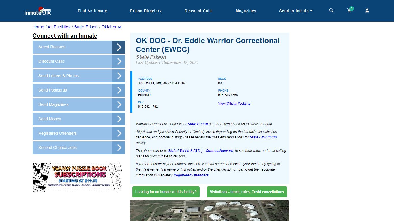OK DOC - Dr. Eddie Warrior Correctional Center (EWCC) & Inmate Search ...